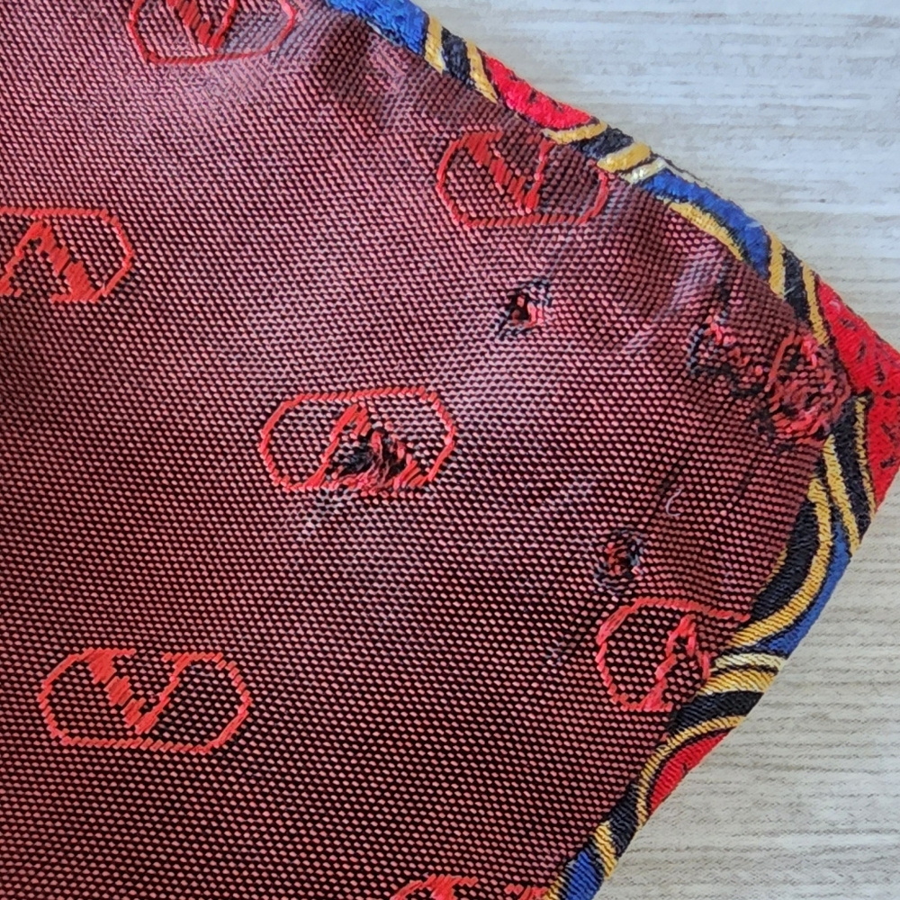 Valentino Red, Blue, Black And Gold Vintage Tie - Picture 5 of 11